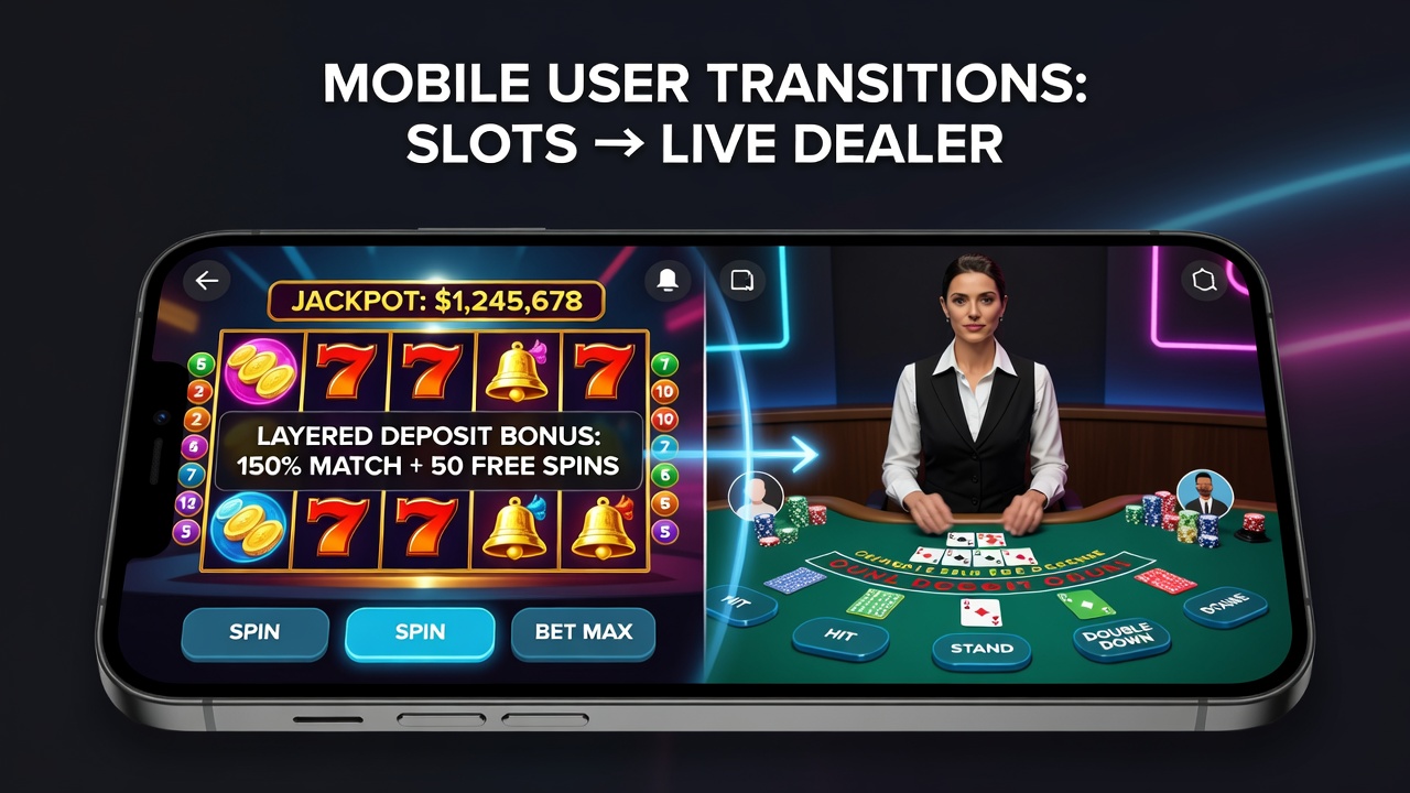 Datenvisualisierung zu Nutzerübergängen zwischen Slots und Live-Dealer auf Mobilgeräten
