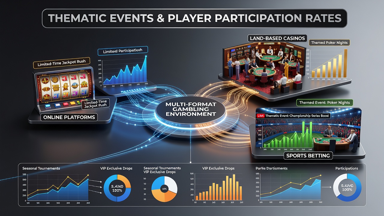 Grafik zu Teilnahmequoten und Formatwechseln während thematischer Events in Gambling-Umgebungen