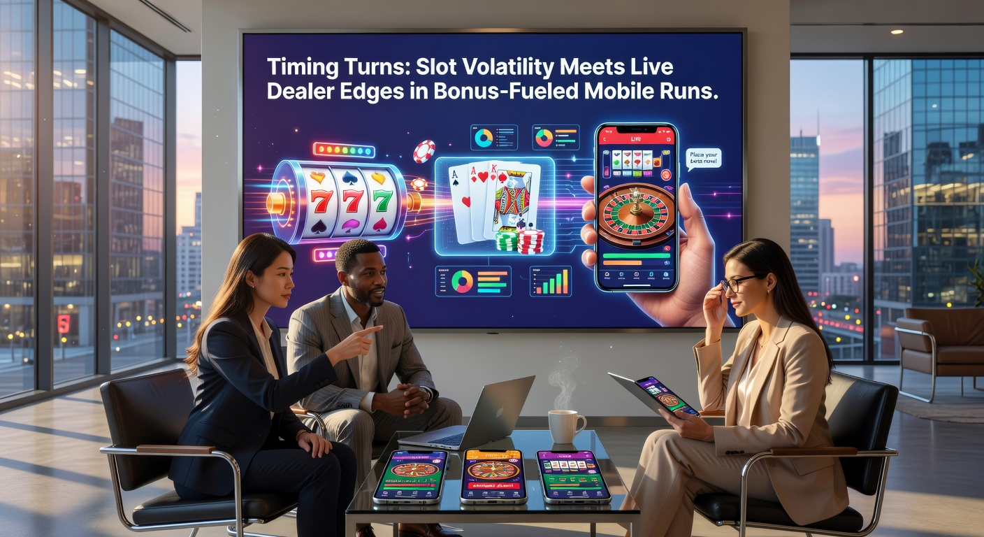 Mobile Bildschirm mit simultanen Slot-Drehen, Live-Dealer-Action und Bonus-Overlay, das Timing-Optimierung in Echtzeit demonstriert